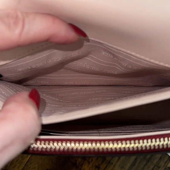 Kate Spade Deep Red bag Leather Crossbody Bag sm Knott details perfect fall NWT - Picture 8 of 15